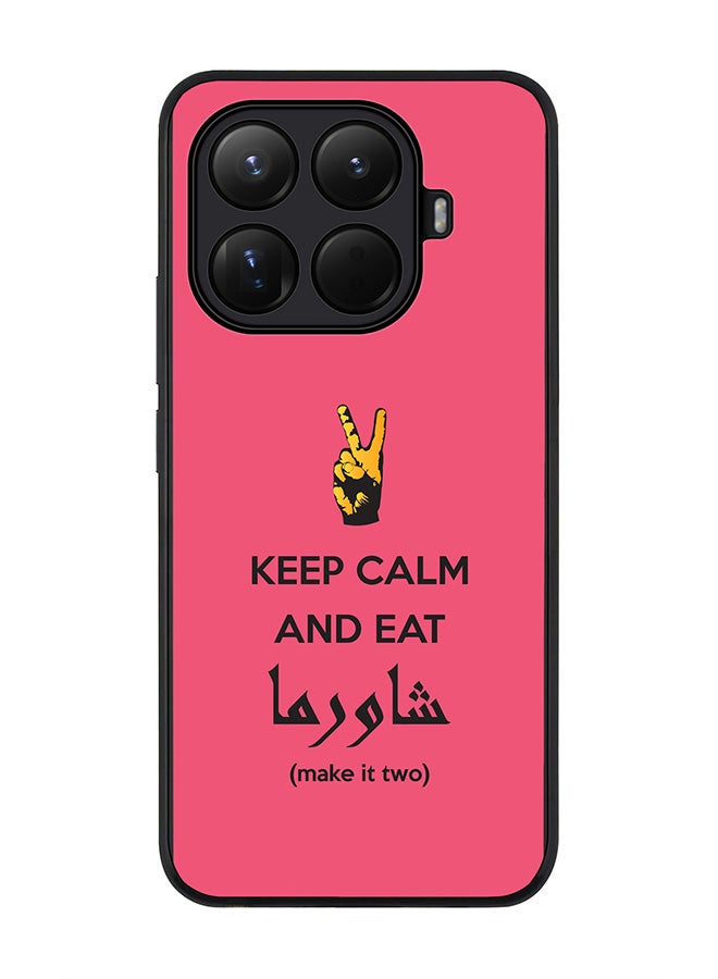 For Xiaomi 15T Pro Case,Slim fit Camera Protection, Shockproof Thin Phone cover  - Keep Calm And Eat Shawarma (Pink)